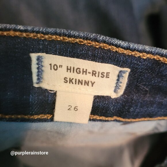 Madewell Jeans 26 High Rise 10" Skinny Hayes Wash Stretch Denim Tummy Control - Picture 5 of 13